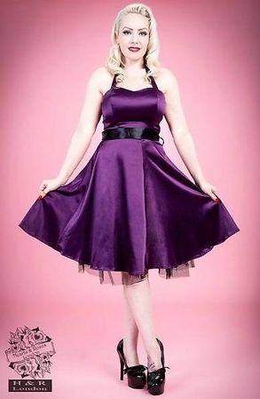 Vintage Hearts & Roses 50s SATIN Kleid NEU