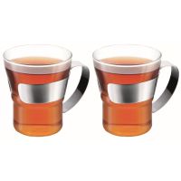 Bodum ASSAM 2x 2-teiliges Kaffee-/Tee-glas-Set (Metallgriff)