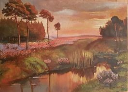 P. Weber 1923 – Landschaft, Öl auf Leinwand
