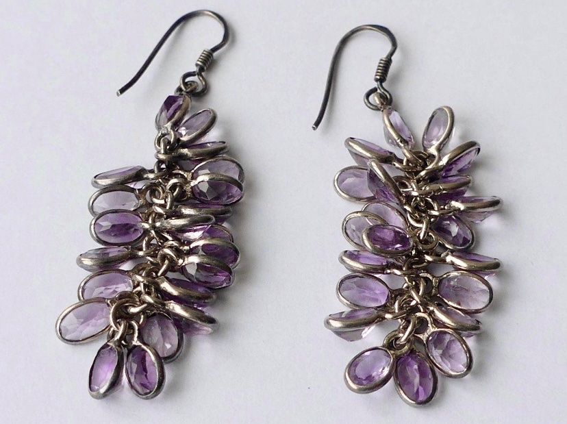Orecchini pendenti & Orecchini a lobo: Ohrhänger Silber 925 mit Amethysten – Usato da Matten b. Interlaken venduto da kero71 1