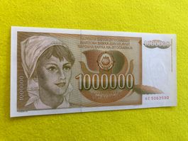 *** Belgrad 1989 - Jugoslawien - 1000000 Dinara UNC