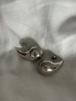 Bottega Venetta Style Silver Earrings