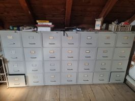 Aktenschrank Metall grau 28 Schubladen gebraucht