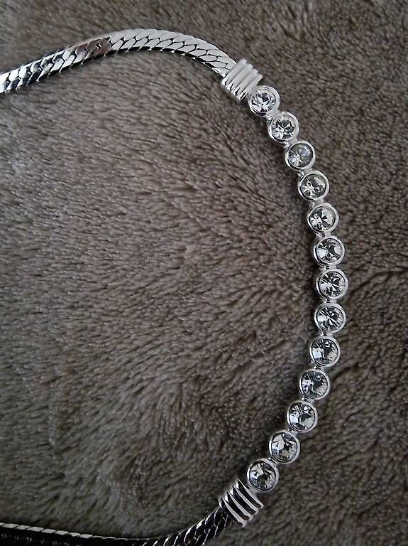 Catenine: Collier / Halskette  Kristall & Herringbone-Kette, Silber – Usato da Gretzenbach venduto da zan_p6jk