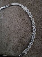 Collier / Halskette  Kristall & Herringbone-Kette, Silber