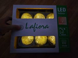 Lafiora Guirlande lumineuse 6 boules de verre LED Christmas