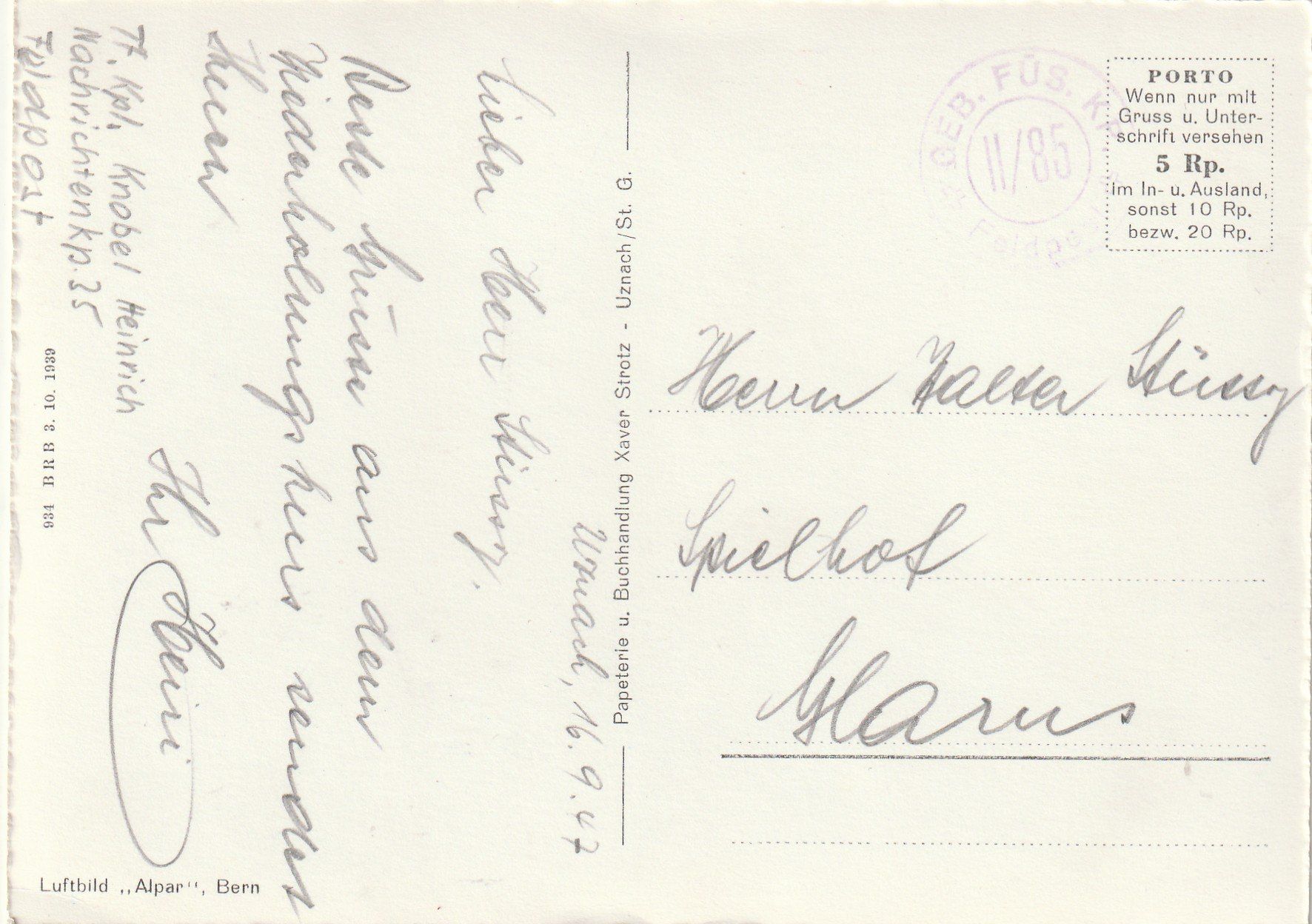 Cartes postales: Uznach Flugaufnahme – D'occasion à Rorschacherberg par fratovi2 1