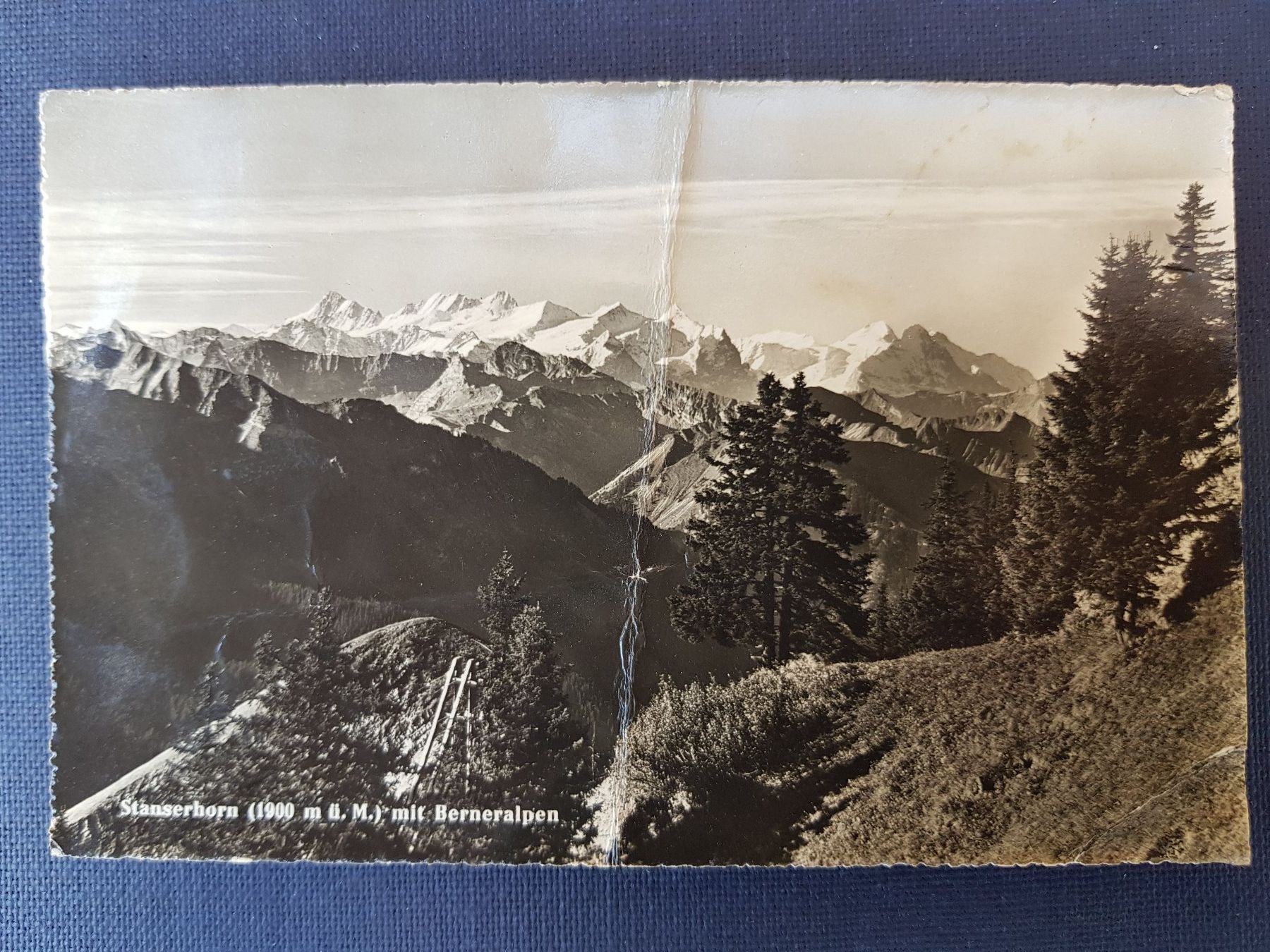 Ansichtskarten: Antike Postkarte Stanserhorn mit Berneralpen – Gebraucht aus Münchenstein von Donegal1