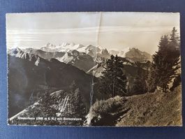 Antike Postkarte Stanserhorn mit Berneralpen