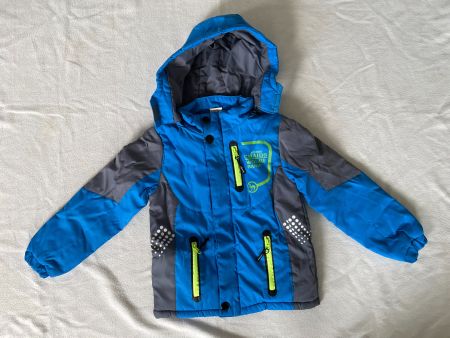 Veste d'hiver/ski/pluie capuche bleu gris DKNH 130 cm- neuf