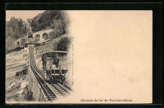 Ansichtskarten: Territert-Glion, Chemin de fer, Bergbahn – Gebraucht aus Berlin von bartko-reher