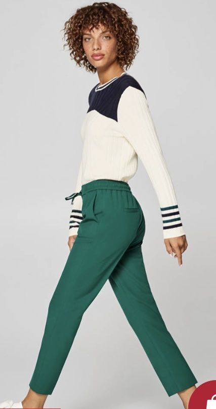 Esprit Pantaloni: Pantalon Esprit, vert émeraude, taille élastique – Usato da Grens venduto da luc_x5m2