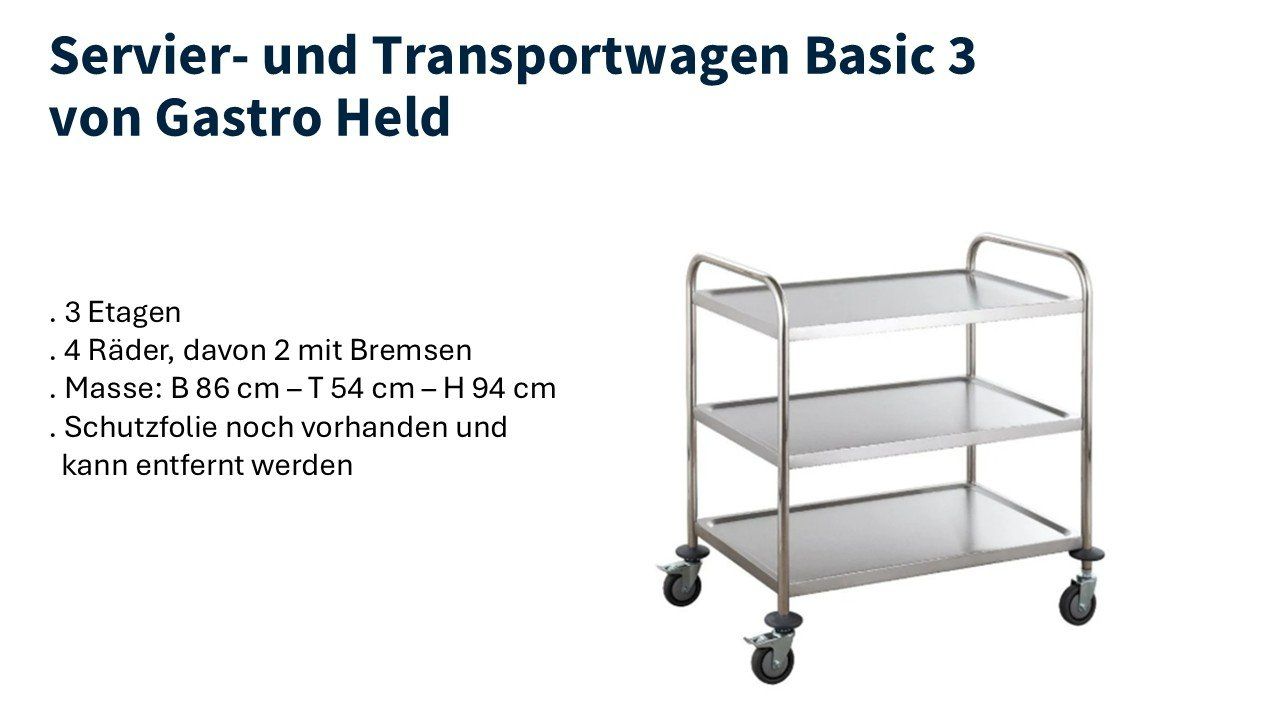 Carrelli di servizio: Servier- und Transportwagen Basic 3 von Gastro Held – Nuovo (secondo la descrizione) da Murg venduto da inf_gy8v 4