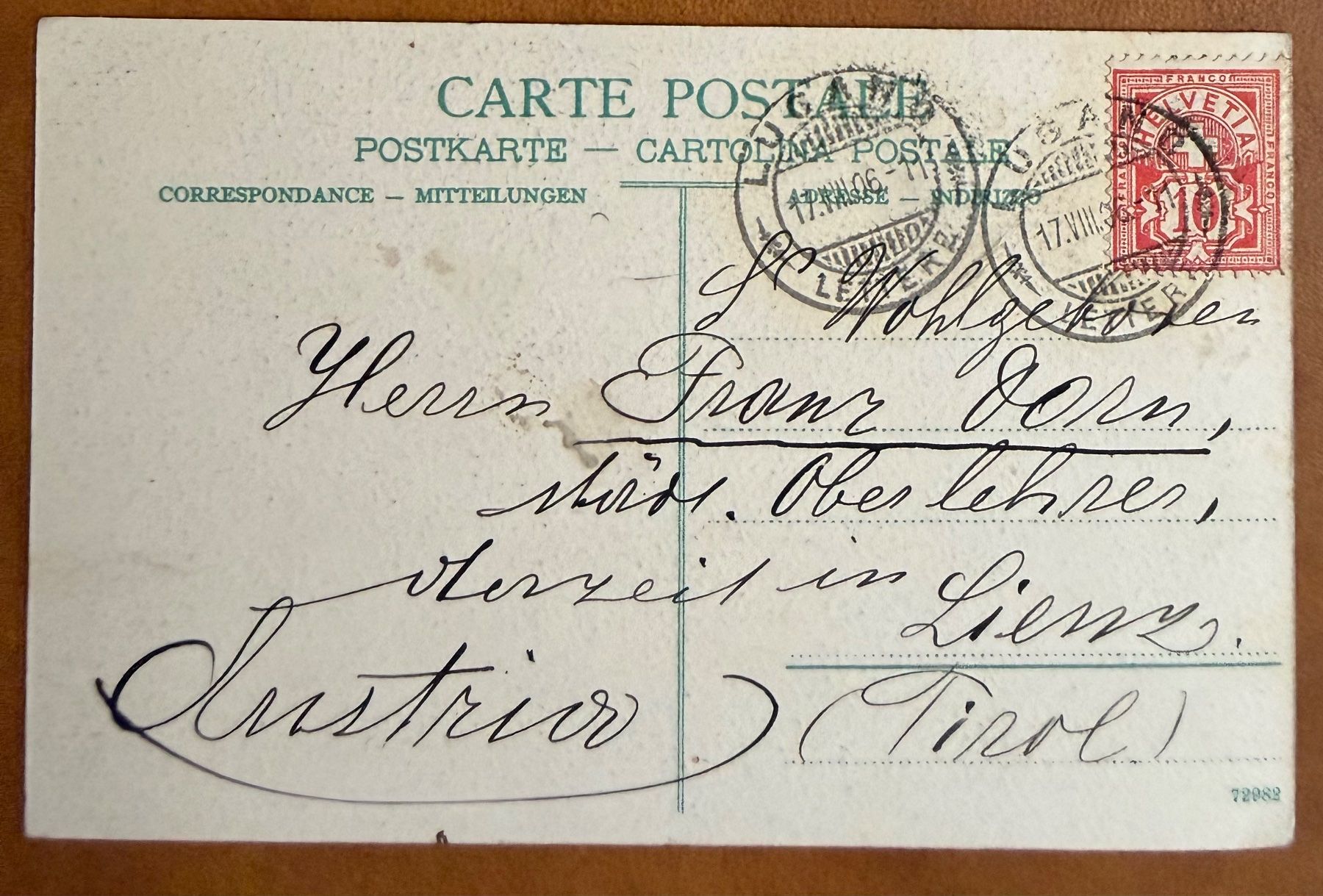 Cartoline postali: Lugano - Panorama. 1906 – Usato da Lutry venduto da Ediego 1