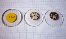 3x Vintage Glas für Uhr - Grösse 375