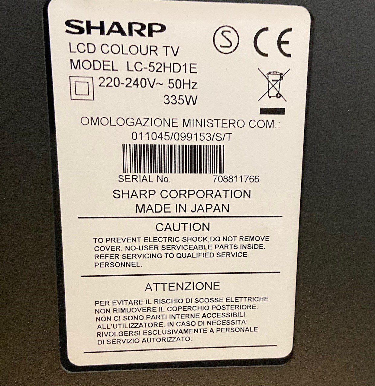 Sharp Televisori: Sharp LCD LC-52HD1E – Usato da Oberengstringen venduto da Limmat8102 2