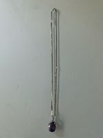 Collier élégant avec pendentif violet foncé ✨💜 (50)
