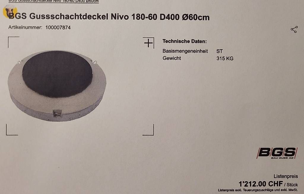 Piatti di portata: Gussschachtdeckel NIVO – Usato da Kerns venduto da avr75 2