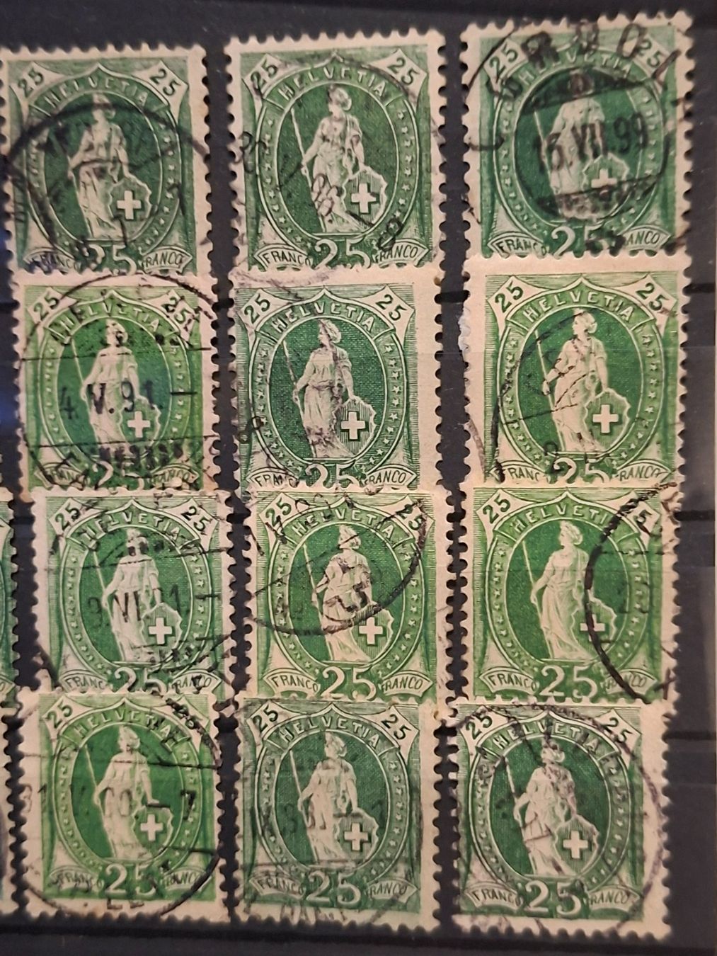 Tutti i francobolli: Lot Stehende Helvetia 28Stk. – Usato da Balgach venduto da SIMEON27 1