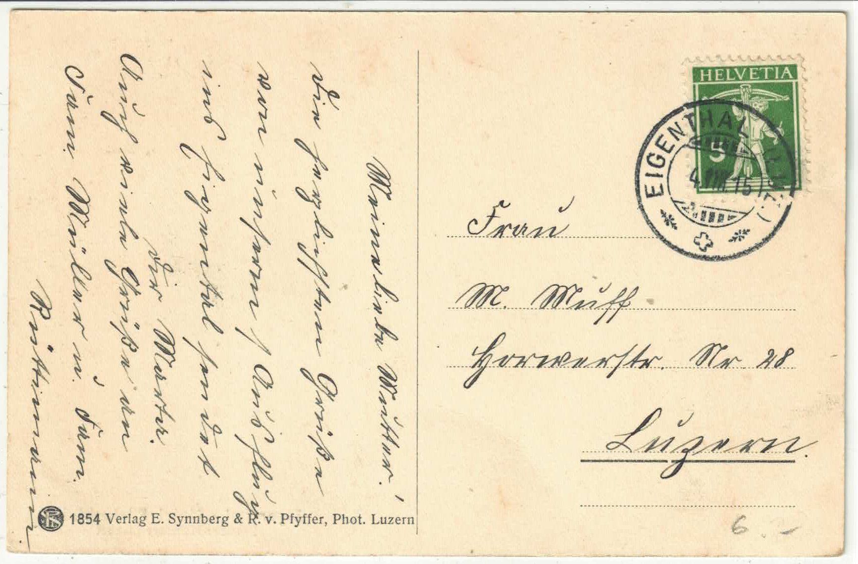 Cartoline postali: Eigenthal - Hotel Pilatusblick – Usato da Ettingen venduto da Kartenplanet 1