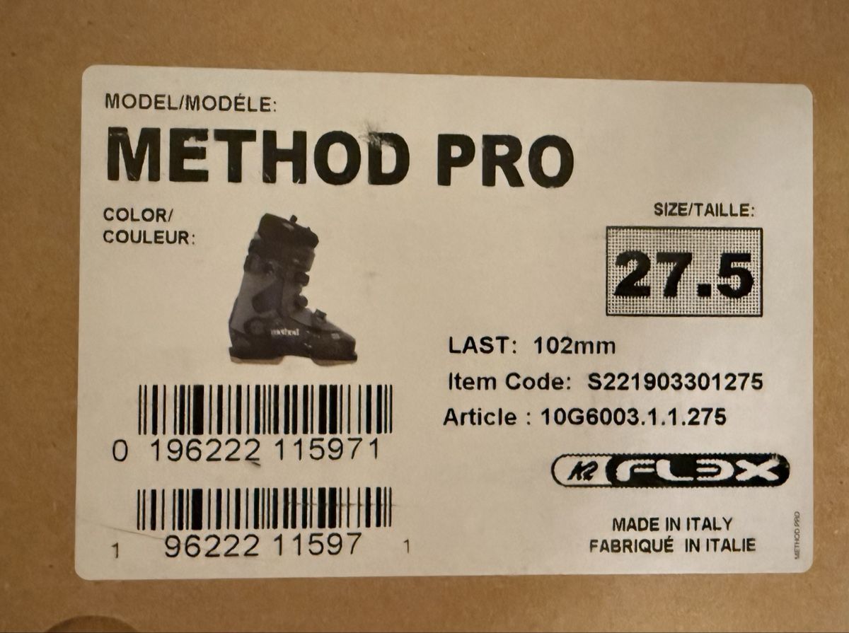 K2 Sci: K2 Method Pro Ski Boots Size 27.5 Flex 100 – Usato da Lausanne venduto da pau_t9p7 7