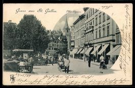 AK St. Gallen, Geschäfte und Stände in der Marktgasse
