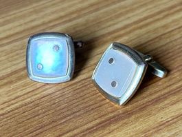 Manschettenknöpfe Perlmutt Vintage 60er 70er Schmuck Würfel