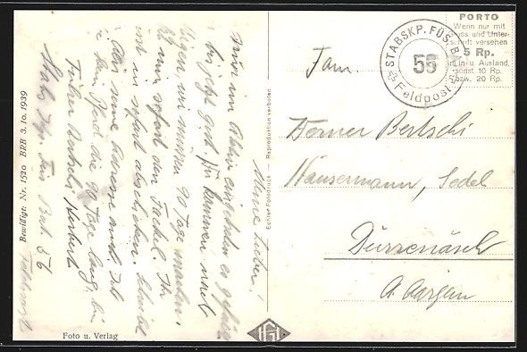 Cartoline postali: AK Feldis /Graub, Teilansicht mit Bergen – Usato da Berlin venduto da bartko-reher 1