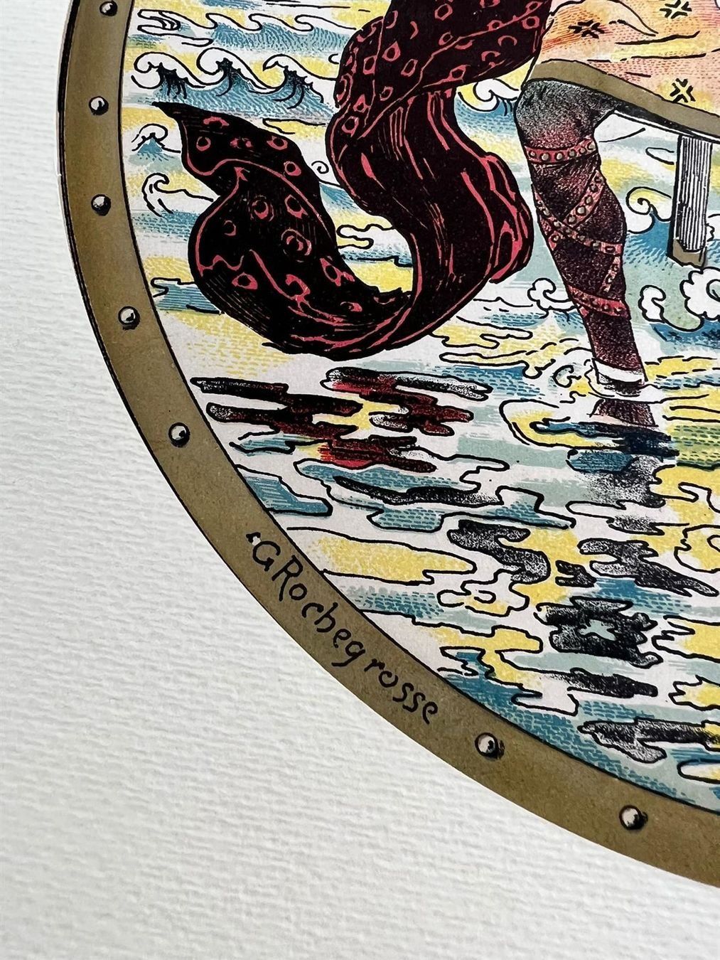 Grafiken & Lithographien: French Opera House antike kolorierte Lithographie "Werbeplak – Gebraucht aus Basel von Luge 3