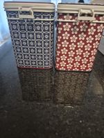2 Metalldosen mit Blumenmuster, neuwertig