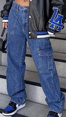Cargo-Jeans mit Taschen, Gr. 38