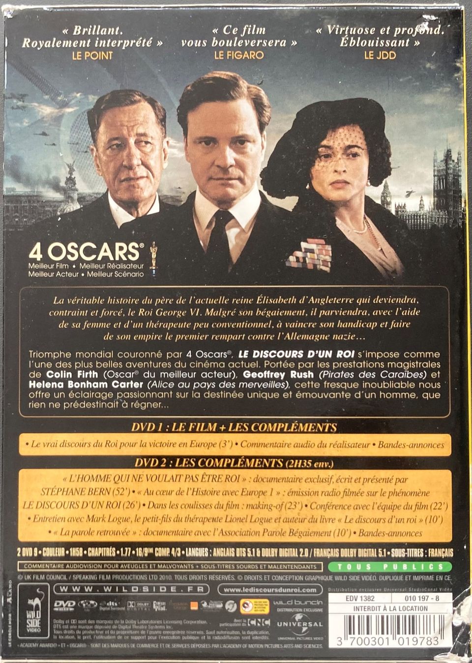 Alle DVDs: LE DISCOURS D'UN ROI – Gebraucht aus Poliez-Pittet von Newtown-Records 1