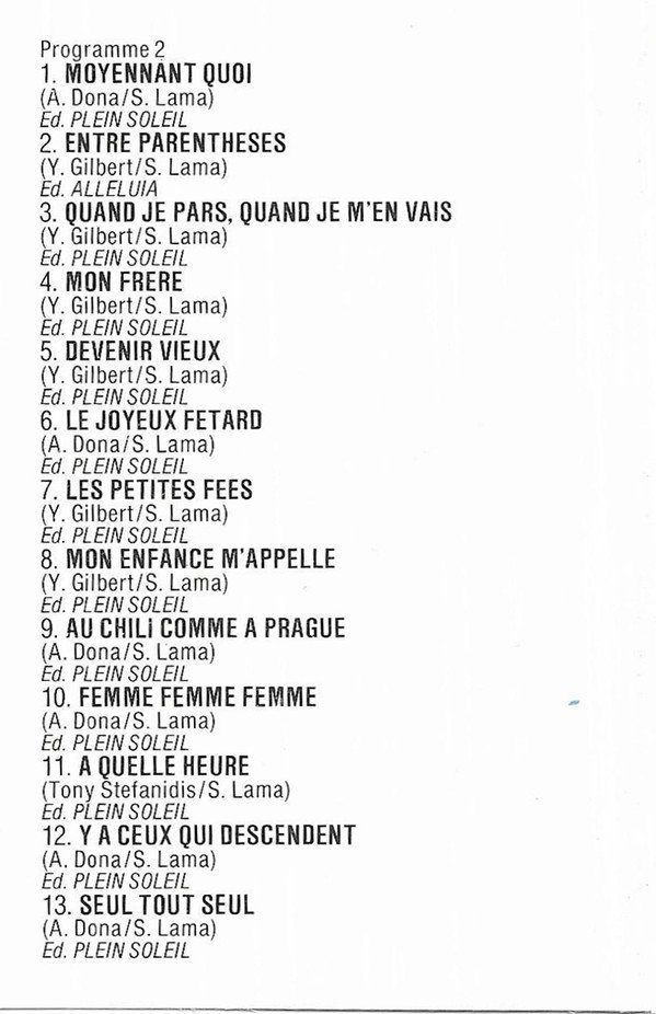 Musicassette: CASSETTE SERGE LAMA - CHANSONS - K7 double durée ! – Usato da PORRENTRTUY venduto da RABAIS_SPORT 2