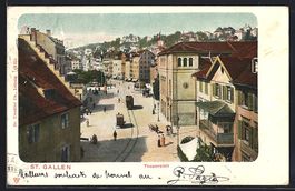 St. Gallen, Theaterplatz mit Strassenbah