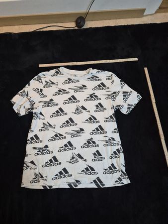 Adidas T-Shirt weiss schwarz Logo Print Grösse S gebraucht
