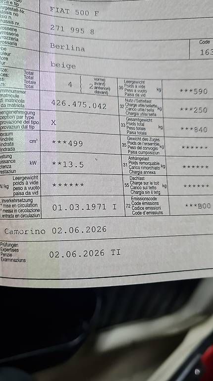 Autos: Fiat 500 L epoca  – Gebraucht aus Monte Carasso von Mick0620 2
