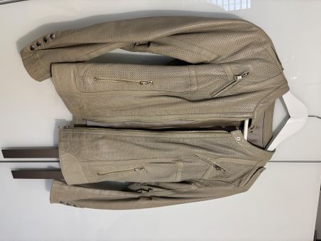 Leonardo beige/graue Lederjacke