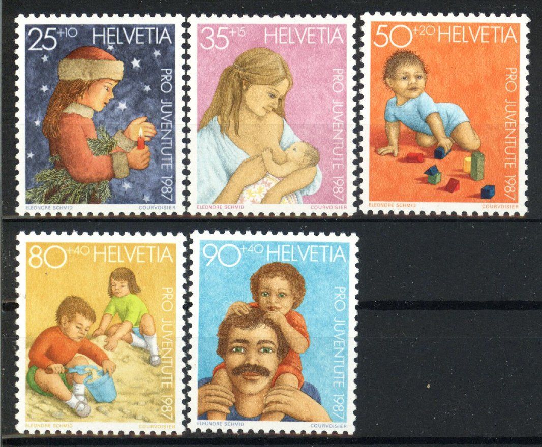 Alle Briefmarken: 1987, Pro Juventute, postfrisch (2) ** – Gebraucht aus Willisau von Vollstempel