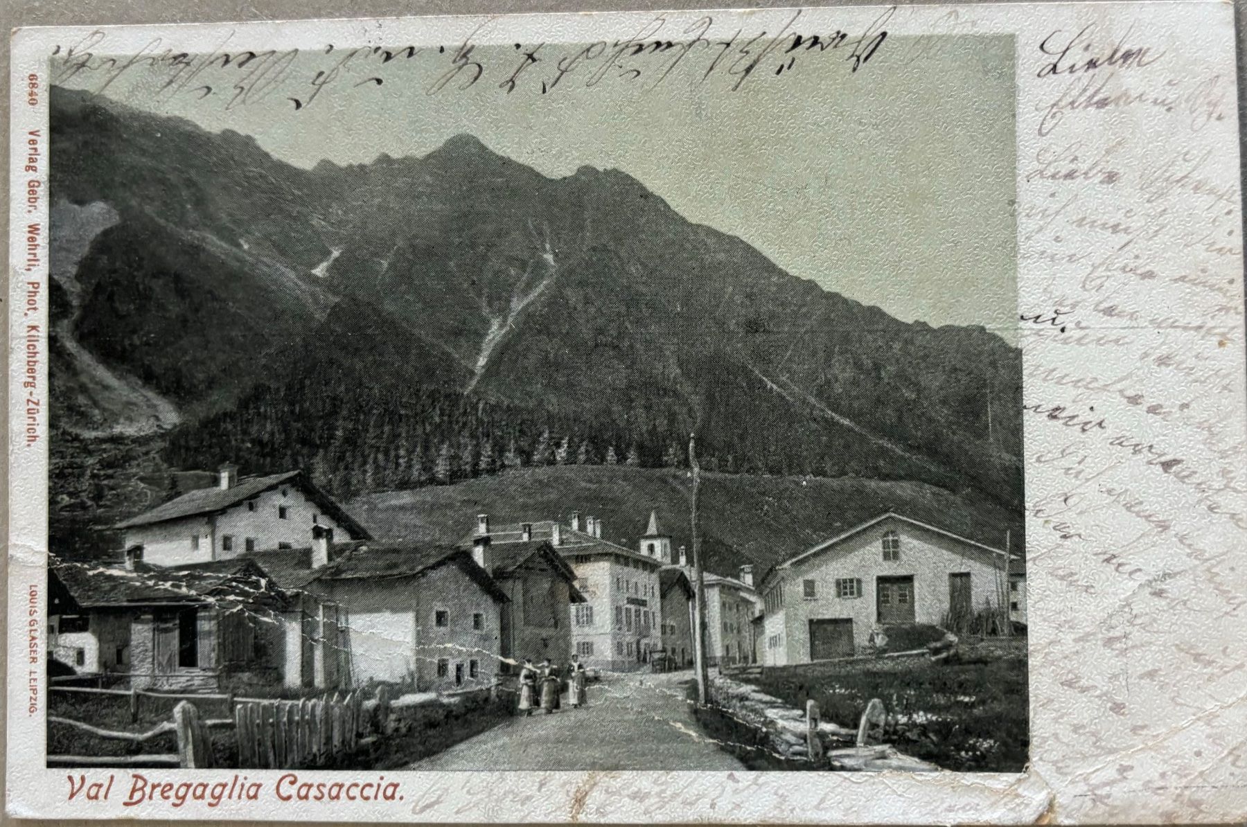 Ansichtskarten: Bergell, Casaccia, 1909, Zustand – Gebraucht aus Frauenfeld von Merk52
