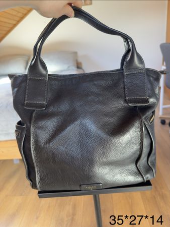 Sac vintage Fossil en cuir véritable noir