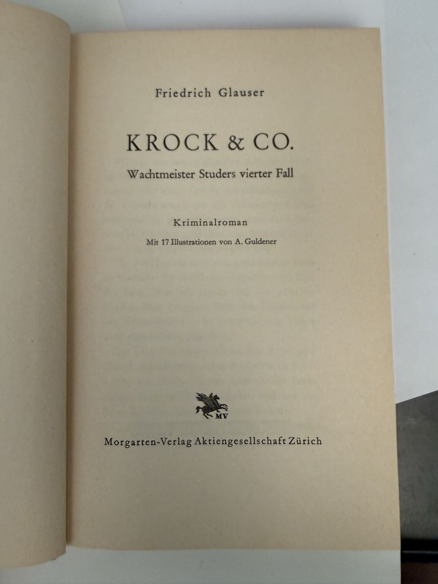 Libri: Friedrich Glauser, Krock & Co., 1941 EA – Usato da Zürich venduto da Carrington 2