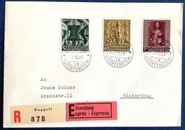 1959 Liechtenstein Weihnachten FDC Express nach Winterthur