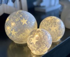 LED Glas Kugel Sterne 12 cm (M)
