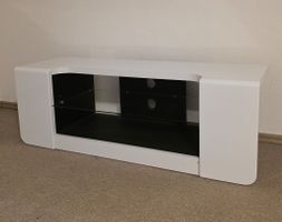 Weisses TV-Möbel mit Glasablage, Top Zustand! 📺