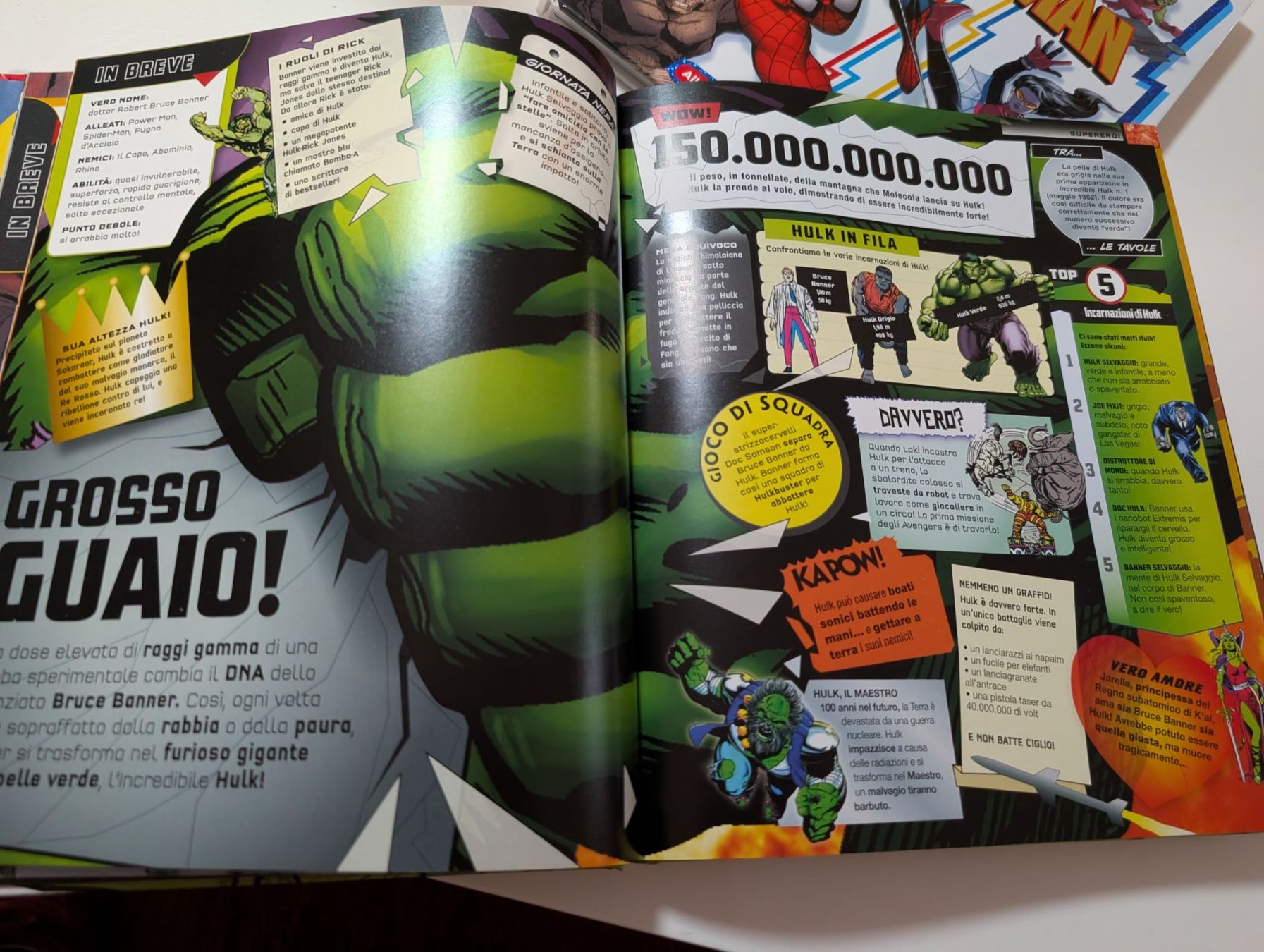 Fumetti: Marvel -2 libri : Hulk e Spiderman -Italiano -2017 + 1 peluc – Usato da Cugnasco venduto da tizianaq 2