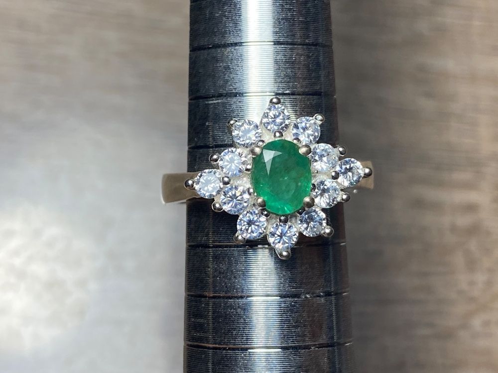 Silber Ring 925 Frauen Vintage - Edelstein Ring Topas Citrin Rubin Verstellbar