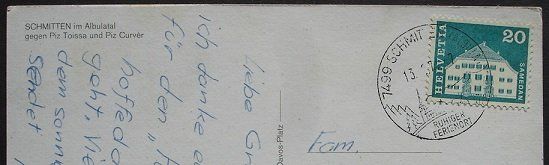 Cartoline postali: SCHMITTEN im Albulatal – Usato da Jona venduto da philajona 1