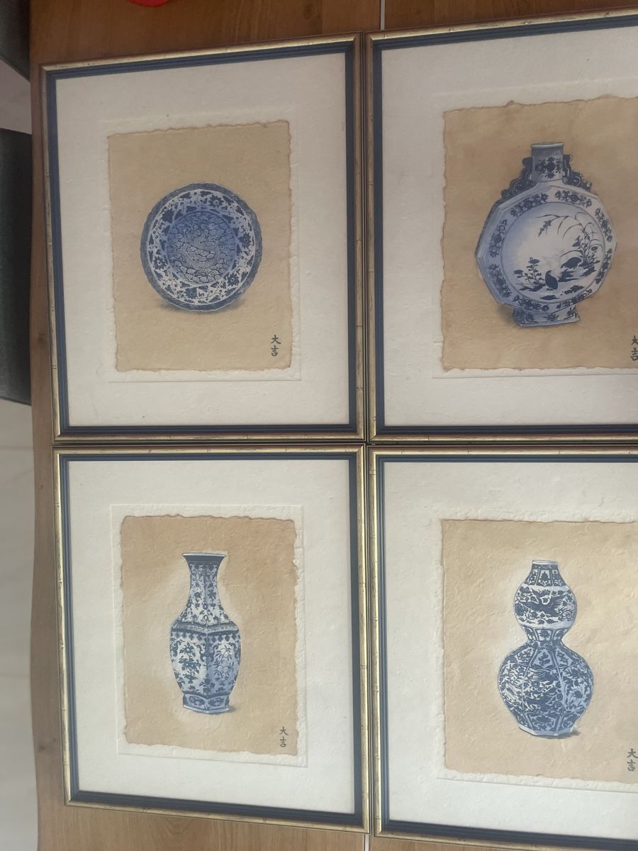 Gemälde: 4 tableaux de porcelaines asiatiques – Gebraucht aus Cheyres von Gr33