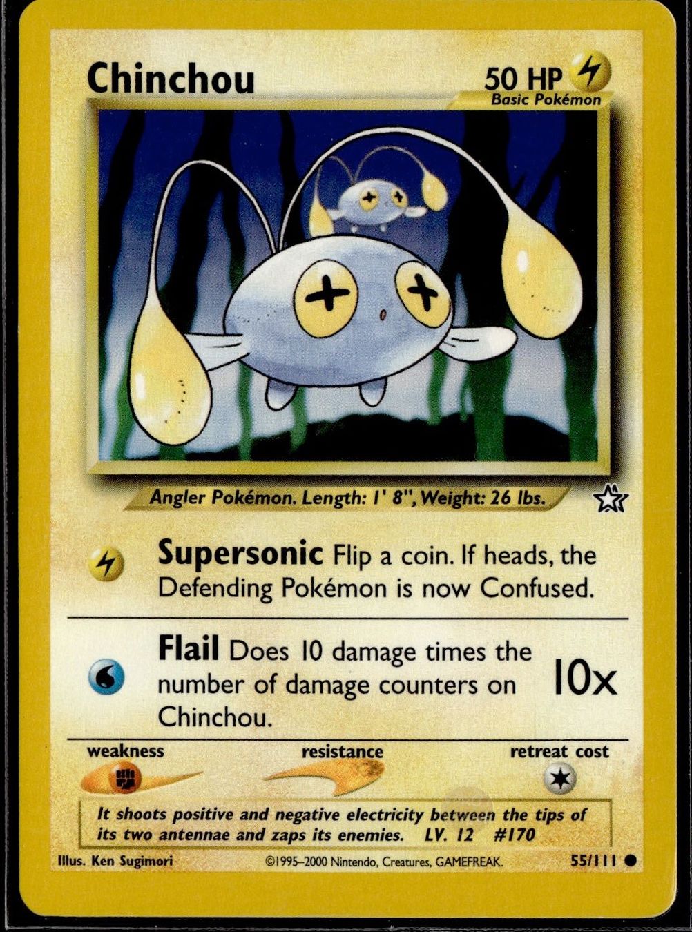 Pokémon Carte collezionabili: Chinchou 55/111 Neo Genesis – Usato da Zürich venduto da pokemon_cards