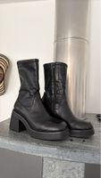 Damen Stiefeletten schwarz mit Blockabsatz gebraucht
